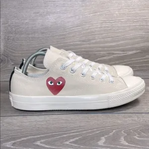 Converse Comme des Garçons Play Women’s Sz 10 Single Heart Chuck Cream Sneakers