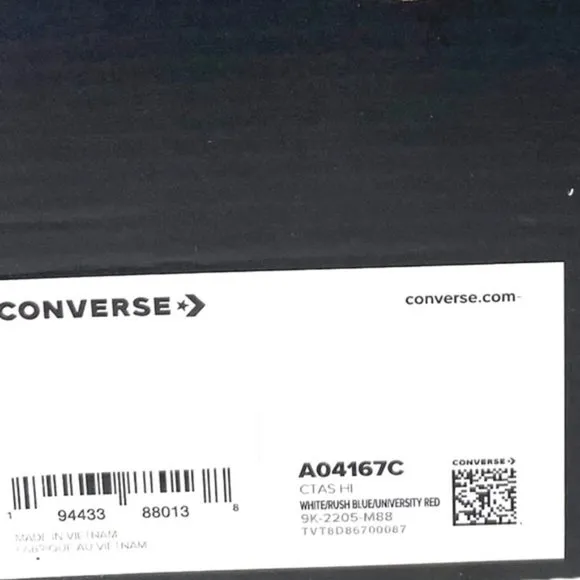 Converse Ctas High Top Shoes Canvas Sneaker For Men Blue White Skate A04167C
