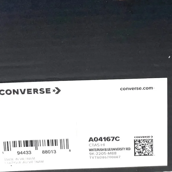 Converse Ctas High Top Shoes Canvas Sneaker For Men Blue White Skate A04167C