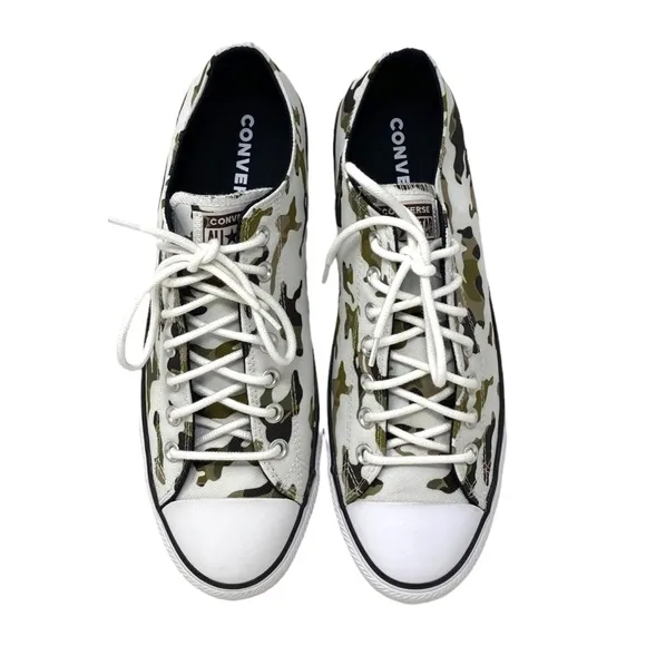 Converse Ctas OX Low Top Khaki White Canvas Men’s Size Sneakers Custom 166177F