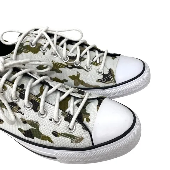 Converse Ctas OX Low Top Khaki White Canvas Men’s Size Sneakers Custom 166177F