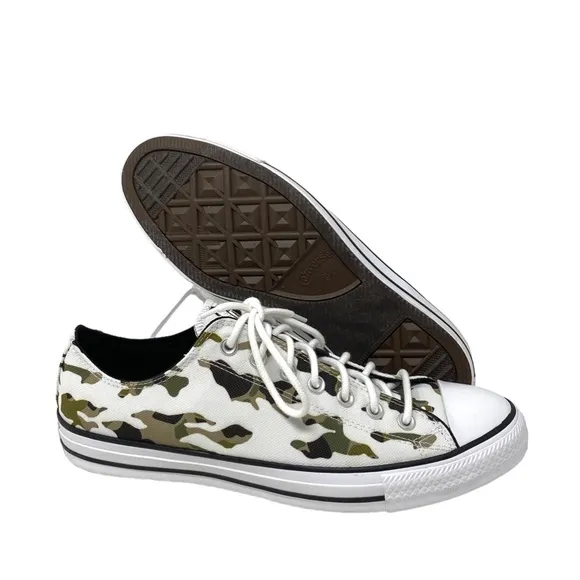 Converse Ctas OX Low Top Khaki White Canvas Men’s Size Sneakers Custom 166177F