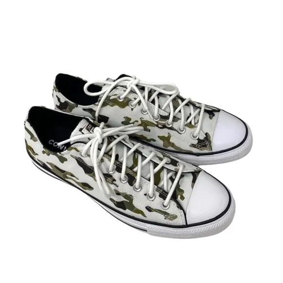 Converse Ctas OX Low Top Khaki White Canvas Men’s Size Sneakers Custom 166177F