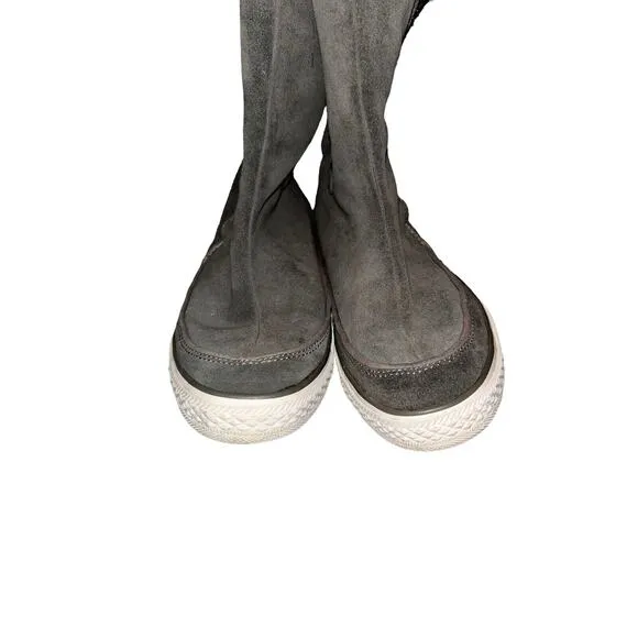 Converse Dark Gray Suede Women's 8 EU39 Folding Boots EUC- RARE- Foldable