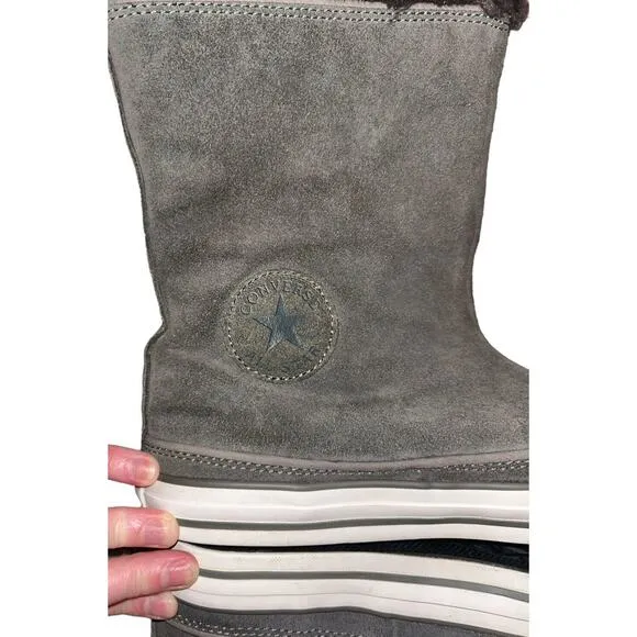 Converse Dark Gray Suede Women's 8 EU39 Folding Boots EUC- RARE- Foldable