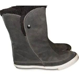 Converse Dark Gray Suede Women's 8 EU39 Folding Boots EUC- RARE- Foldable