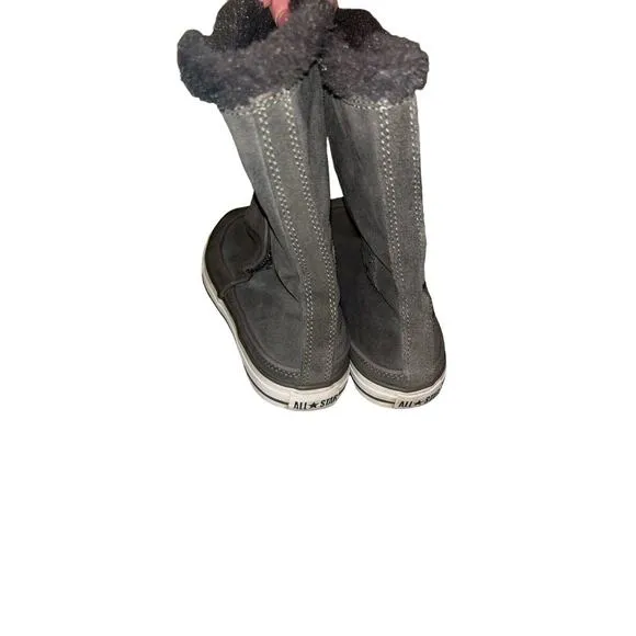 Converse Dark Gray Suede Women's 8 EU39 Folding Boots EUC- RARE- Foldable