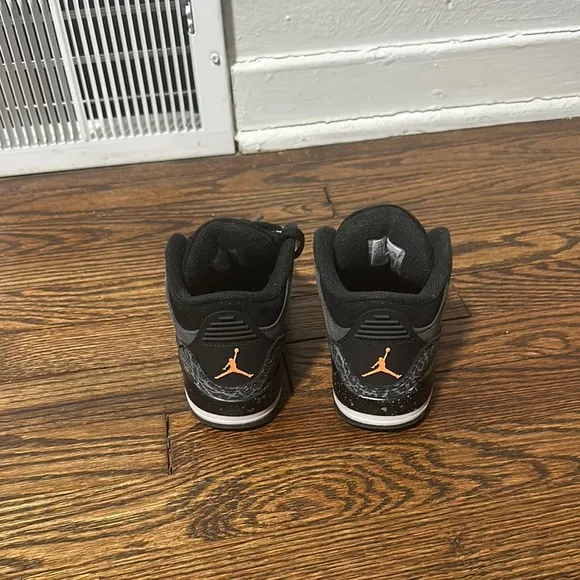 COPY - Gray and Black Jordan 3s kids Sneakers with Orange Accents