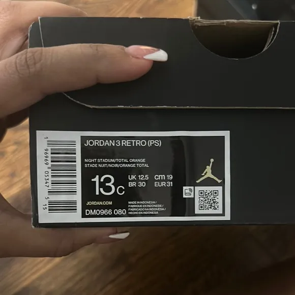 COPY - Gray and Black Jordan 3s kids Sneakers with Orange Accents
