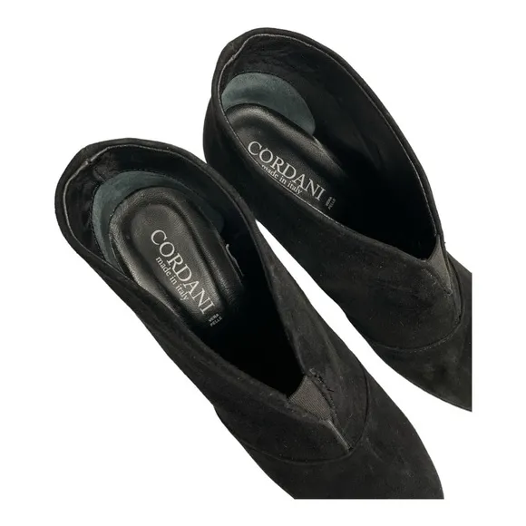 Cordani Womens Noble Black Suede Booties Size 8.5