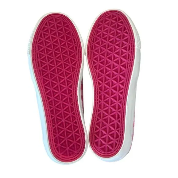 Corkys NEW Babalu Pink &amp; White Gingham Print Slip On Sneakers Size 8