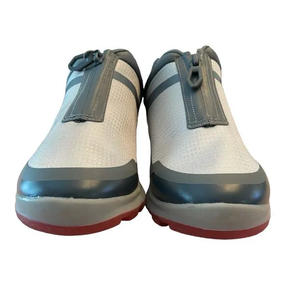 Cougar Razzle Nylon Waterproof Sneaker Shoes Front Zip Zinc Gray White Size 9