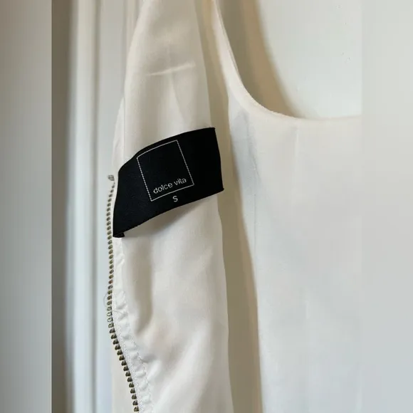 Cream Silk and Sequins Dress