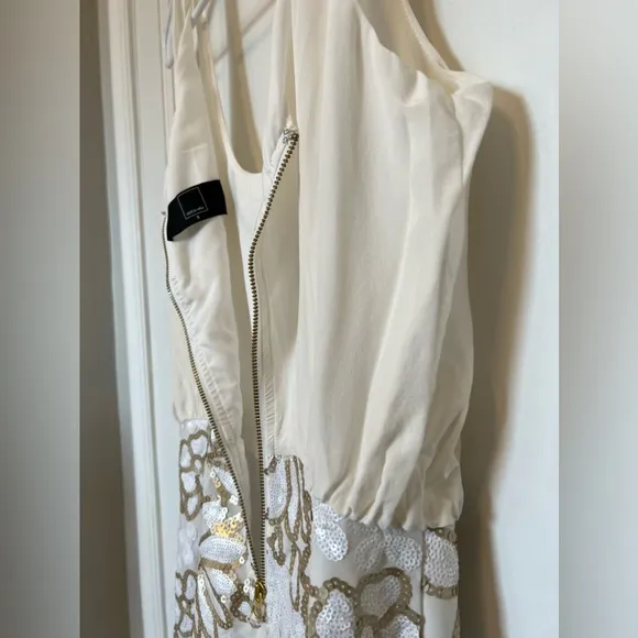Cream Silk and Sequins Dress