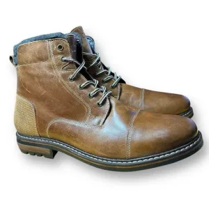 Crevo Mens Chestnut Brown Leather Chukka Hammersmith Ankle Boots Size 13 Lace-Up