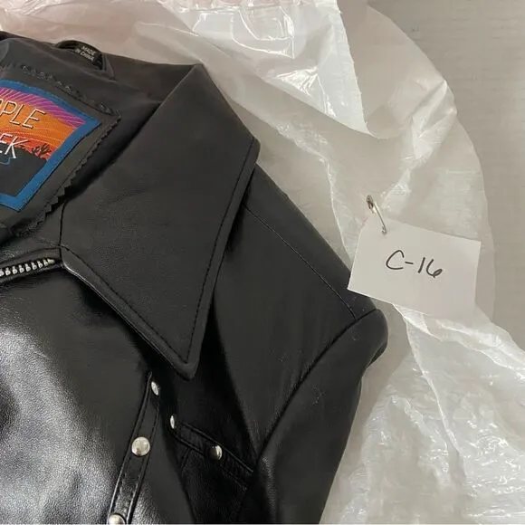 CrippleCreek Black Leather Jacket Women’s Moto Grunge BikerCore Riding Medium