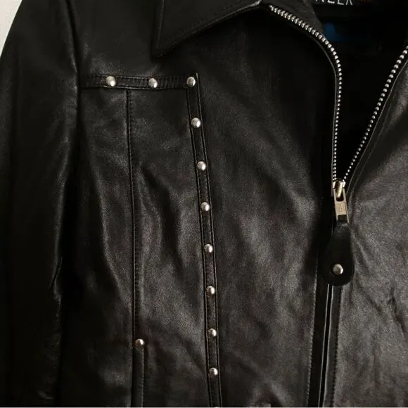 CrippleCreek Black Leather Jacket Women’s Moto Grunge BikerCore Riding Medium