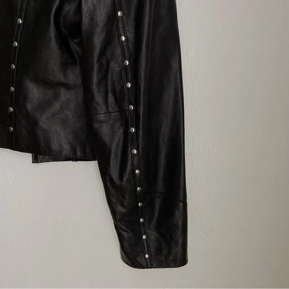 CrippleCreek Black Leather Jacket Women’s Moto Grunge BikerCore Riding Medium