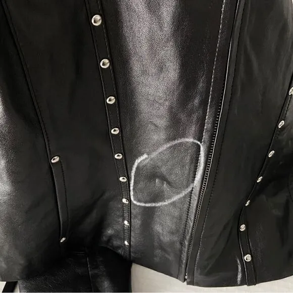 CrippleCreek Black Leather Jacket Women’s Moto Grunge BikerCore Riding Medium