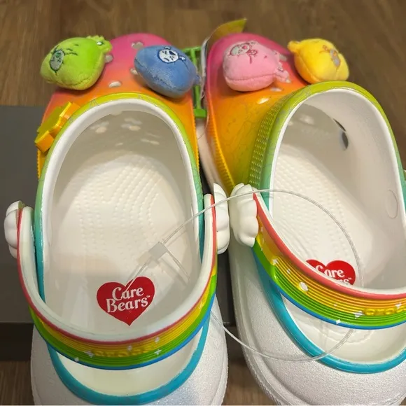 CROCS Care Bears x Wmns Crush Clog 'Rainbow' platform clogs mules sandals sz8