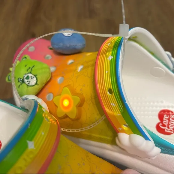 CROCS Care Bears x Wmns Crush Clog 'Rainbow' platform clogs mules sandals sz8