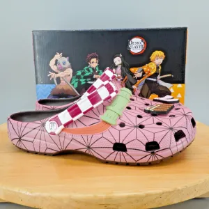 Crocs Classic Clogs Demon Slayer Nezuko Men's Size 12 Shoes Pink Casual Slippers