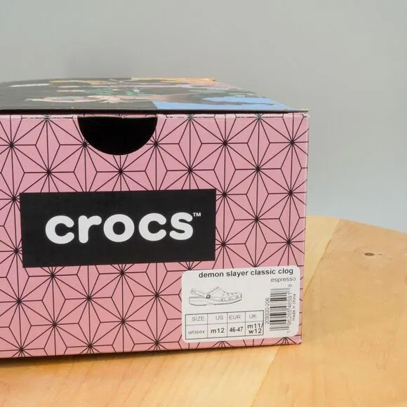 Crocs Classic Clogs Demon Slayer Nezuko Men's Size 12 Shoes Pink Casual Slippers