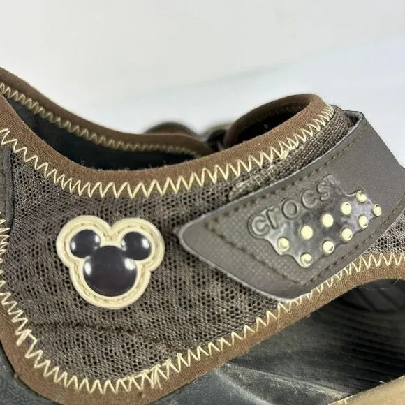 Crocs Disney Men's Swiftwater Brown Sling Back Sandals US 8 M Hiking Water Shoes