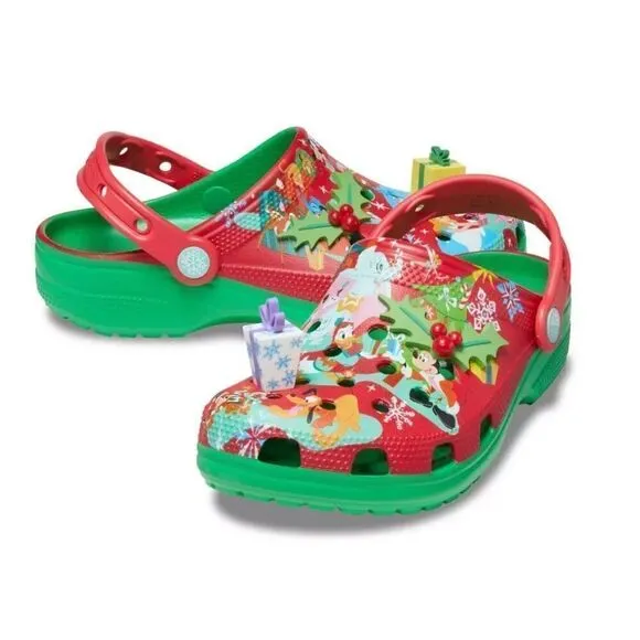 CROCS holidays Xmas Christmas Mickey and friends clogs mules sandals shoes new