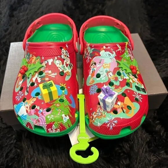 CROCS holidays Xmas Christmas Mickey and friends clogs mules sandals shoes new