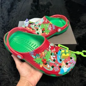 CROCS holidays Xmas Christmas Mickey and friends clogs mules sandals shoes new