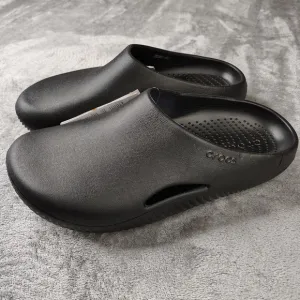 Crocs Mellow Recovery Clogs Mens 6 Womens 8 Black Comfort Shoes Slippers NWOT