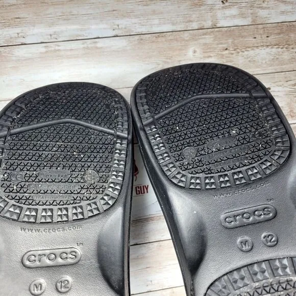 Crocs On The Clock Work Shoe Men's 12 Slip Resistant Clog Black Shoes