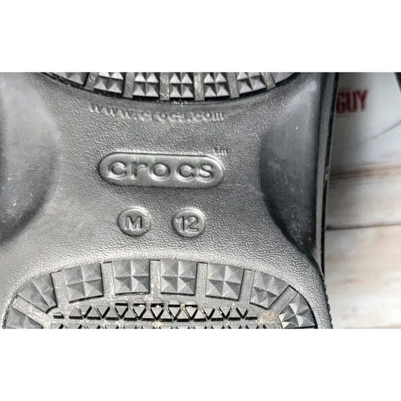 Crocs On The Clock Work Shoe Men's 12 Slip Resistant Clog Black Shoes