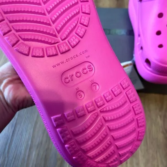 CROCS pink platform clogs mules sandals shoes women’s 7 new