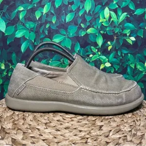 Crocs Santa Cruz canvas slip on sneakers grey