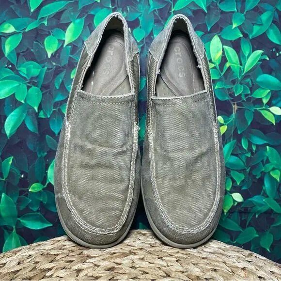 Crocs Santa Cruz canvas slip on sneakers grey