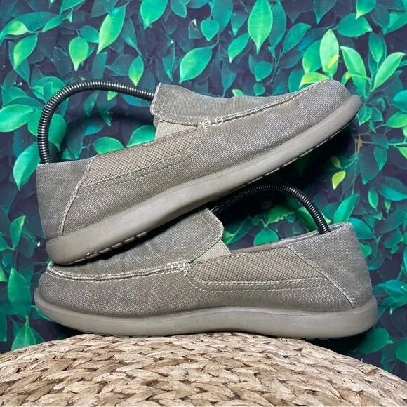 Crocs Santa Cruz canvas slip on sneakers grey