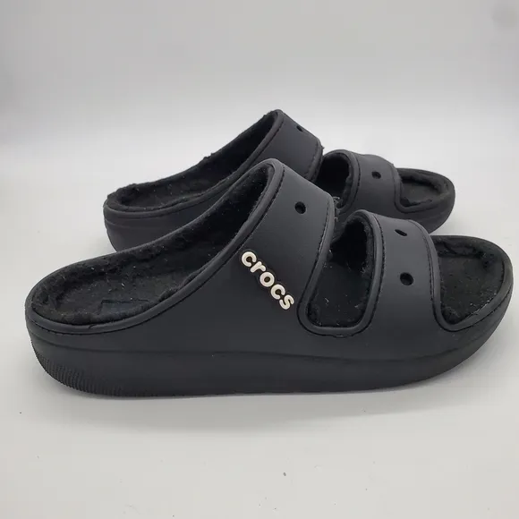 Crocs Shoes Men's 12 Classic Cozzzy Sandals Black