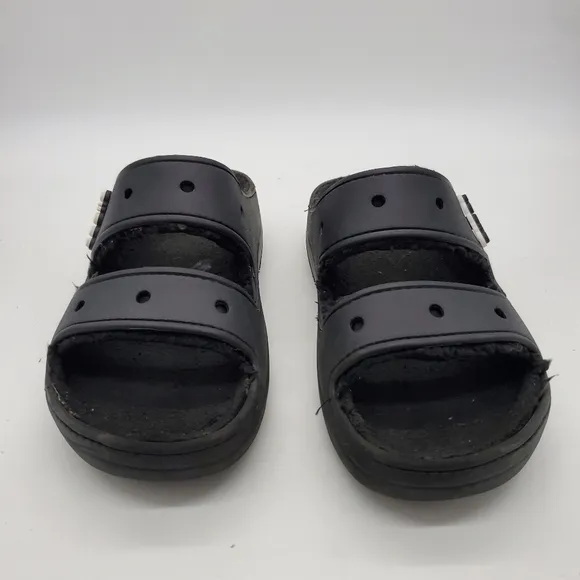 Crocs Shoes Men's 12 Classic Cozzzy Sandals Black