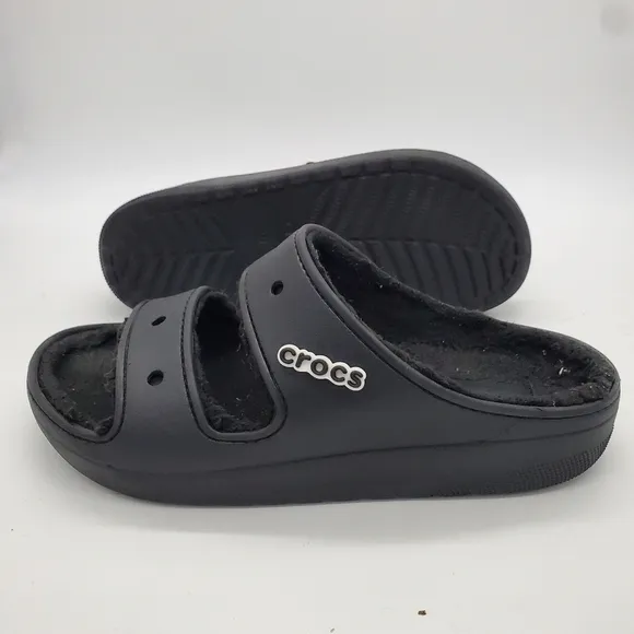 Crocs Shoes Men's 12 Classic Cozzzy Sandals Black