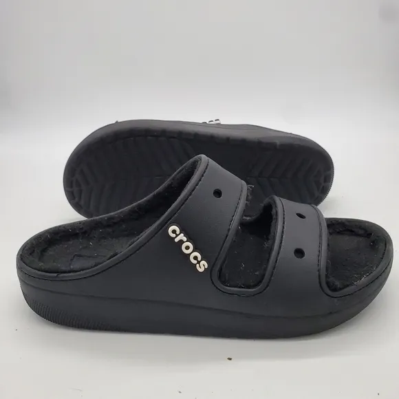 Crocs Shoes Men's 12 Classic Cozzzy Sandals Black