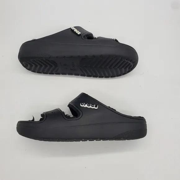 Crocs Shoes Men's 12 Classic Cozzzy Sandals Black