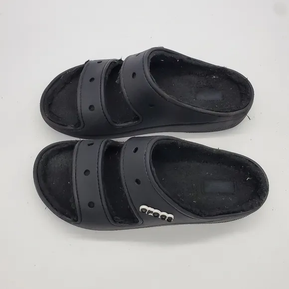 Crocs Shoes Men's 12 Classic Cozzzy Sandals Black