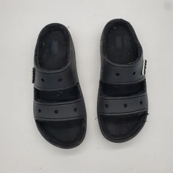 Crocs Shoes Men's 12 Classic Cozzzy Sandals Black