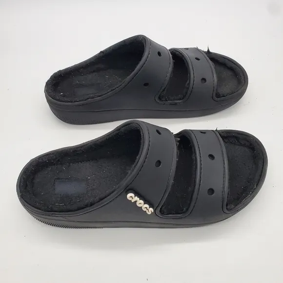 Crocs Shoes Men's 12 Classic Cozzzy Sandals Black