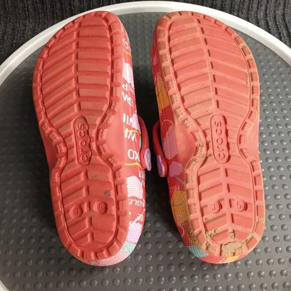 Crocs Sweethearts Valentines Junior Lined Sandals Red