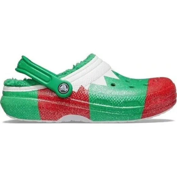 Crocs Unisex Classic Holiday Lined Clogs Fuzzy Slippers Mens 13 US New
