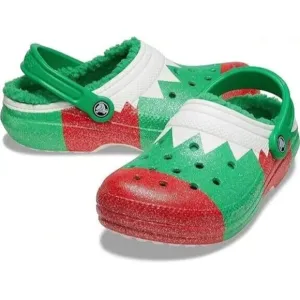 Crocs Unisex Classic Holiday Lined Clogs Fuzzy Slippers Mens 13 US New