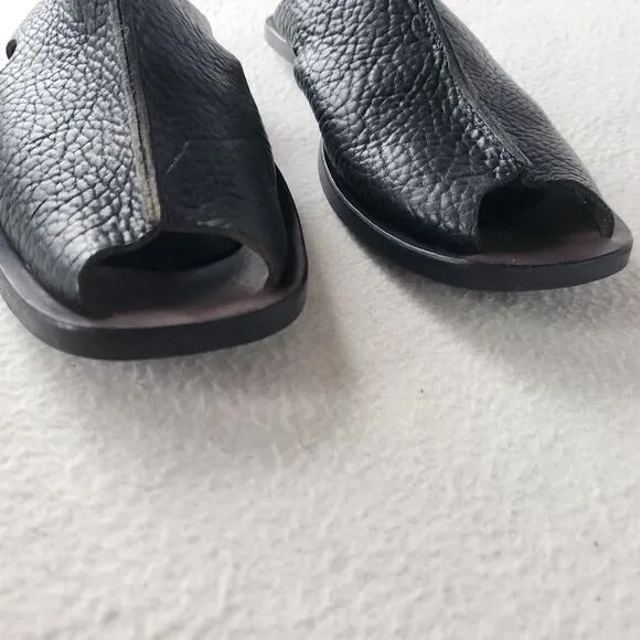 Cydwoq Slip Sandals Men's 44 US 11 Black Leather Handmade USA Minimalist Shoes